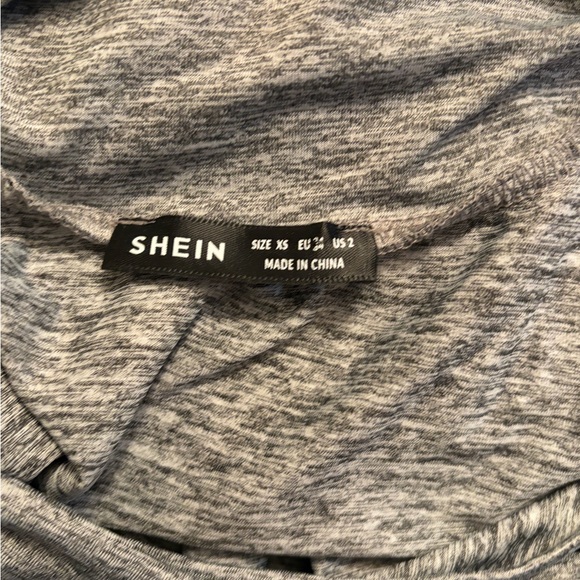 SHEIN Body Con Heather Gray Long Sleeve Top Size XS - Picture 4 of 5
